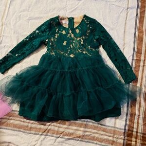 Green lace toddler dress